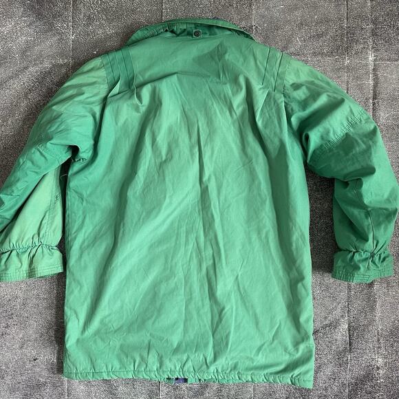 Men's Vintage 90's Catherine Hall Green Purple Flannel Lined Parka Jacket Sz L - Picture 5 of 5